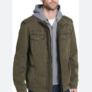 Levi's Dark Olive Military Jacket with Hood